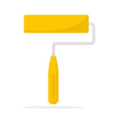 Beyaz arkaplanda izole edilmiş boya silindiri