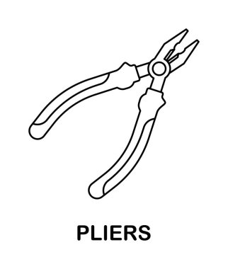 Coloring page with Pliers for kids