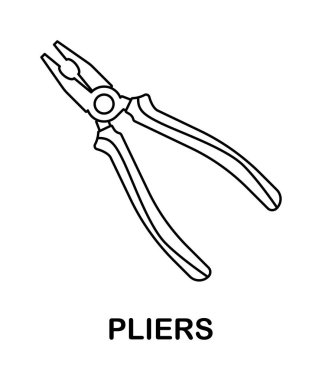 Coloring page with Pliers for kids