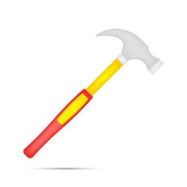 Çekiç beyaz arkaplanda izole edildi