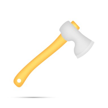 beyaz arkaplanda izole edilmiş balta