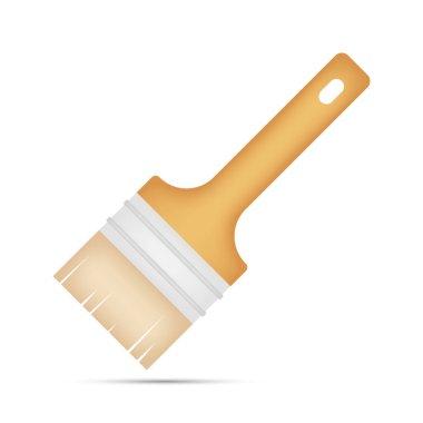 Boya fırçası beyaz arkaplanda izole edildi