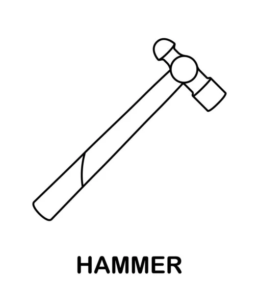Coloring Page Hammer Kids — Stockvektor