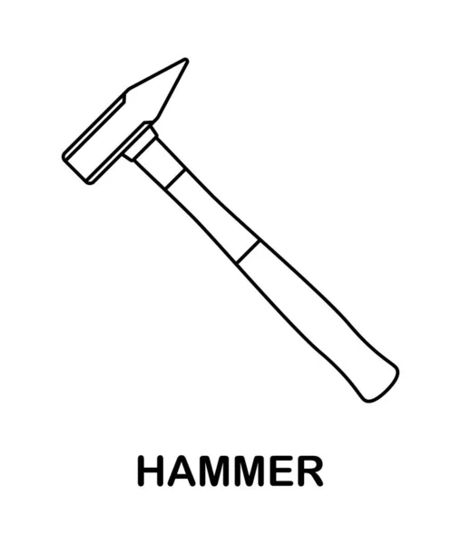 Coloring Page Hammer Kids — 스톡 벡터