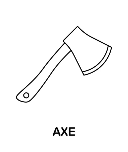 Coloring Page Axe Kids — Stockový vektor