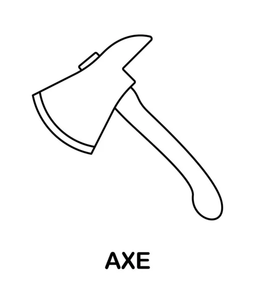 Coloring Page Axe Kids — Stockový vektor