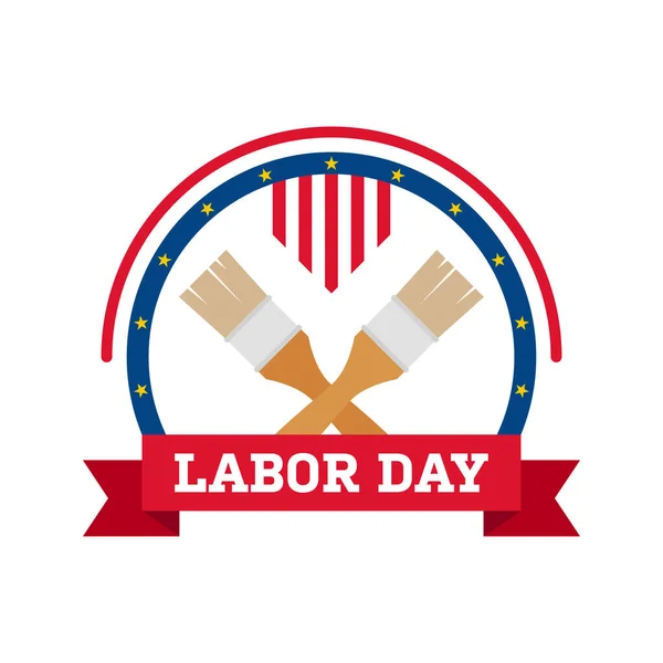 Happy Labor Day Banner Isolated White Background — Stockvektor