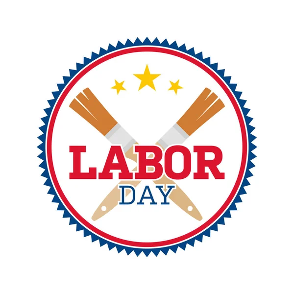 Happy Labor Day Banner Isolated White Background — Stockvektor