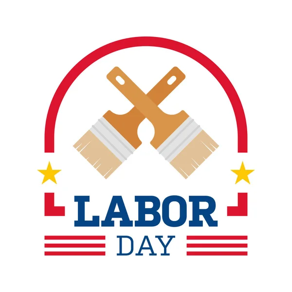 Happy Labor Day Banner Isolated White Background — Stockvektor