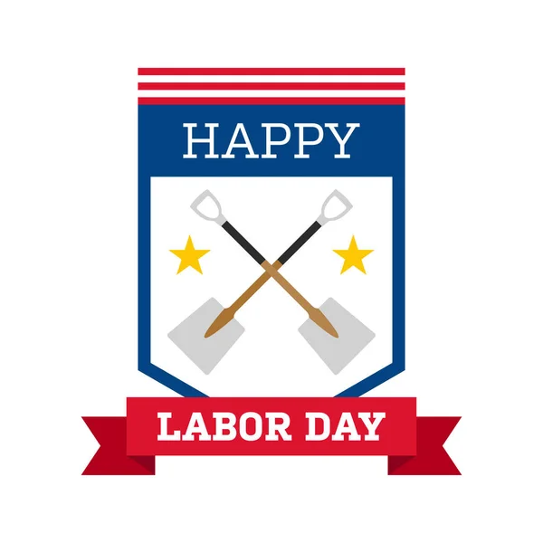 Happy Labor Day Banner Isolated White Background — Stockvektor