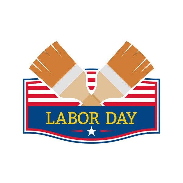 Happy Labor Day Banner Isolated White Background — Vetor de Stock