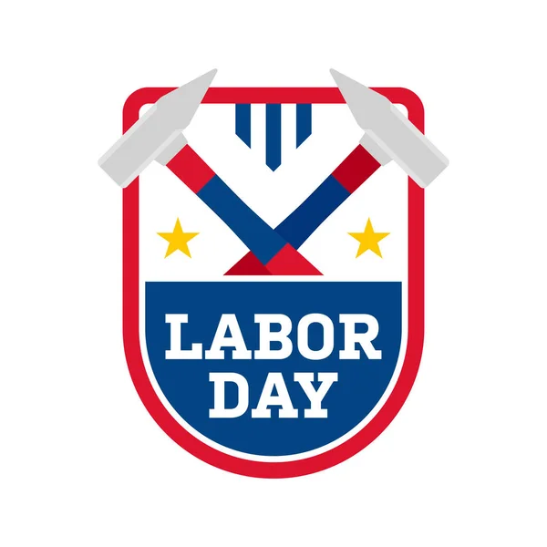 Happy Labor Day Banner Isolated White Background — Stock Vector