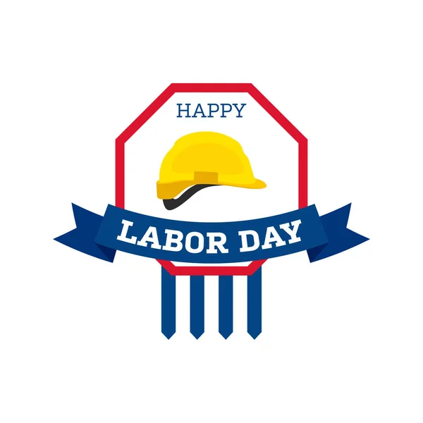 Happy Labor Day Banner Isolated White Background — Stock Vector