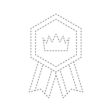 Medal tracing worksheet for kids