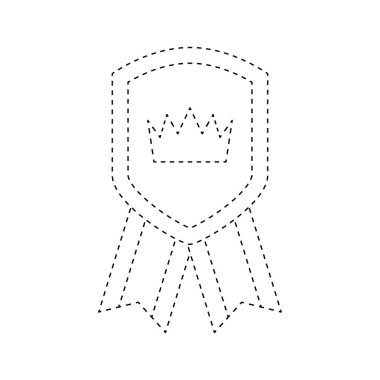 Medal tracing worksheet for kids