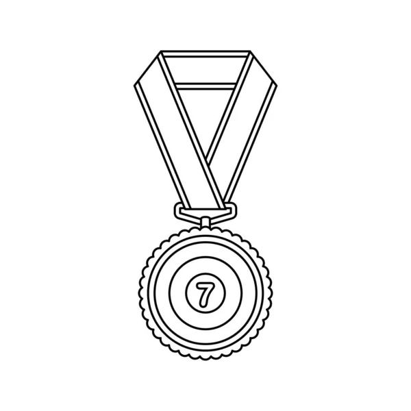Coloring Page Medal Kids — Stock Vector