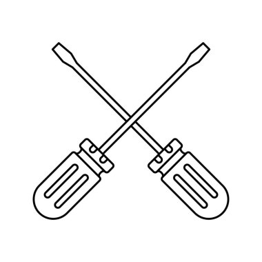 Coloring page with Screwdriver for kids