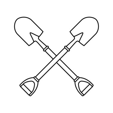 Coloring page with Shovel for kids