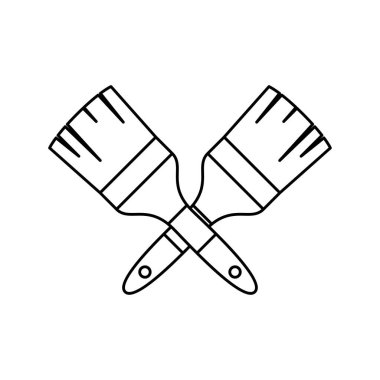 Coloring page with Paint brush for kids