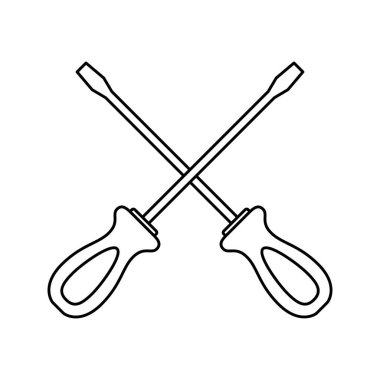 Coloring page with Screwdriver for kids