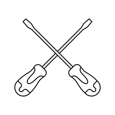 Coloring page with Screwdriver for kids