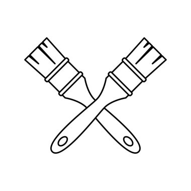 Coloring page with Paint brush for kids