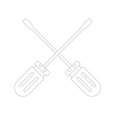 Screwdriver tracing worksheet for kids