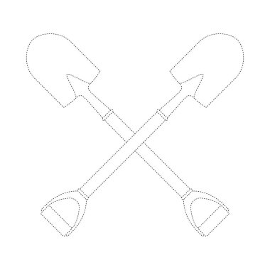 Shovel tracing worksheet for kids