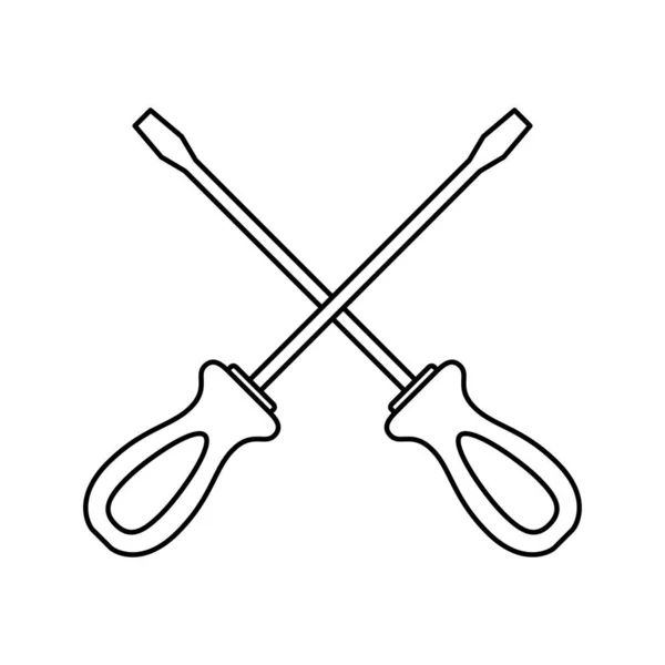 Coloring Page Screwdriver Kids — Vector de stock