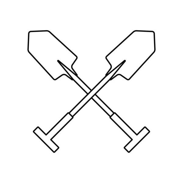 Coloring Page Shovel Kids — 스톡 벡터