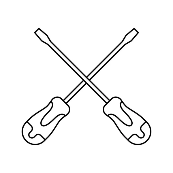 Coloring Page Screwdriver Kids — 图库矢量图片