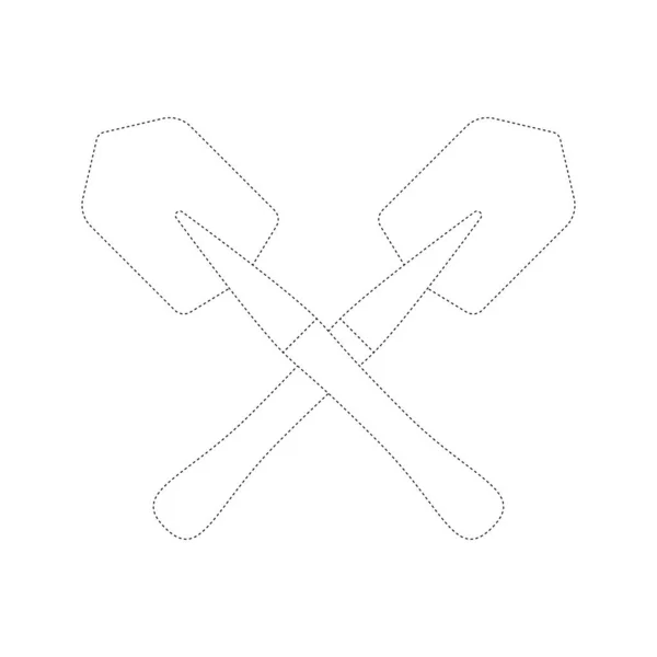 Shovel Tracing Worksheet Kids — Image vectorielle