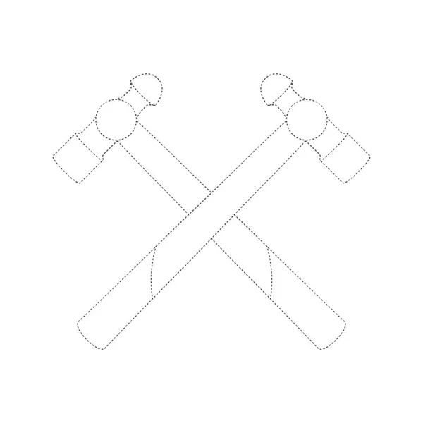 Hammer Tracing Worksheet Kids — Image vectorielle