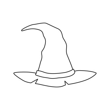Coloring page with Wizard Hat for kids