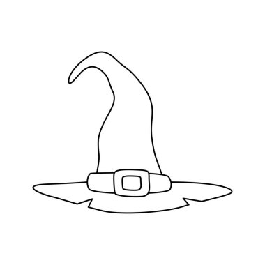 Coloring page with Wizard Hat for kids