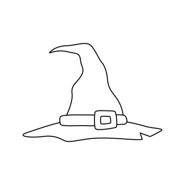 Coloring page with Wizard Hat for kids