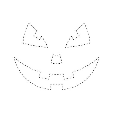 Face Pumpkin tracing worksheet for kids