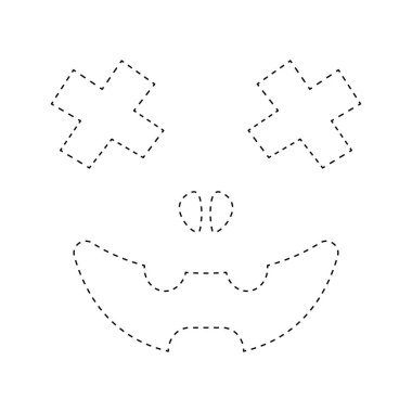 Face Pumpkin tracing worksheet for kids