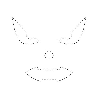 Face Pumpkin tracing worksheet for kids