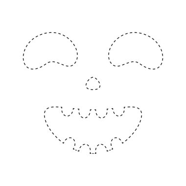 Face Pumpkin tracing worksheet for kids