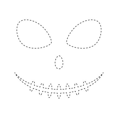 Face Pumpkin tracing worksheet for kids