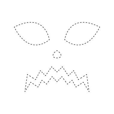 Face Pumpkin tracing worksheet for kids