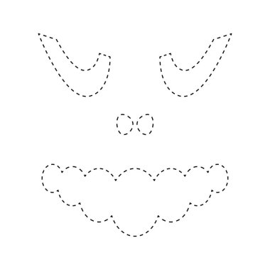 Face Pumpkin tracing worksheet for kids