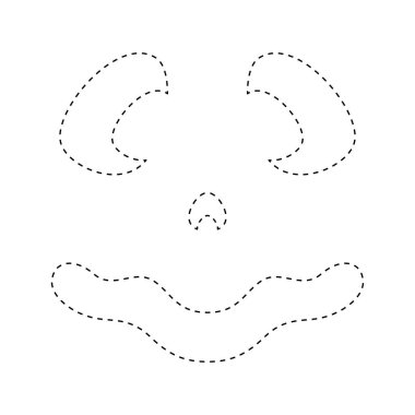 Face Pumpkin tracing worksheet for kids