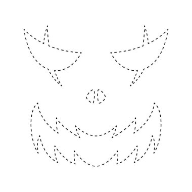 Face Pumpkin tracing worksheet for kids