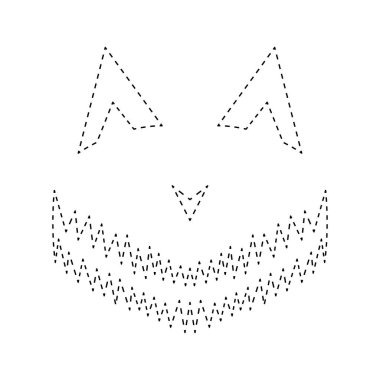 Face Pumpkin tracing worksheet for kids