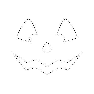 Face Pumpkin tracing worksheet for kids