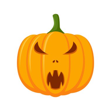 Beyaz arkaplanda izole edilmiş Cadılar Bayramı kabağı