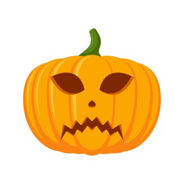 Beyaz arkaplanda izole edilmiş Cadılar Bayramı kabağı