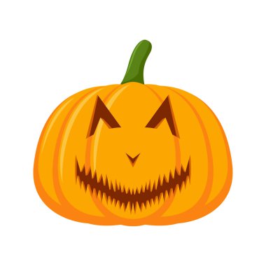 Beyaz arkaplanda izole edilmiş Cadılar Bayramı kabağı